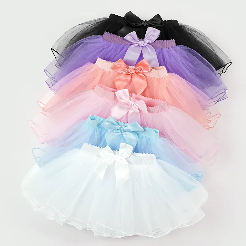 Faldas de tul de Ballet para niños, vestido tutú para niñas, falda tutú de 4 capas