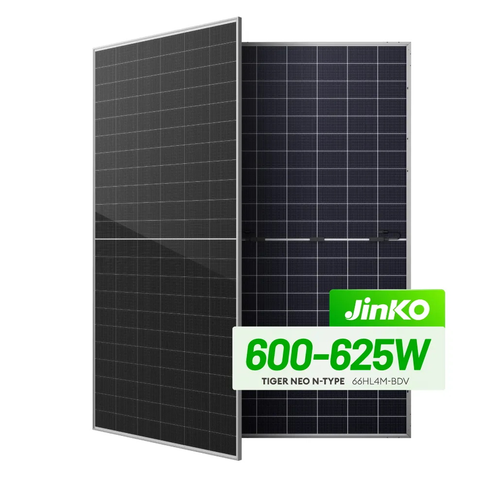 Jinko Châu Âu Kho N-Loại PV Tấm Pin Mặt Trời 600W 610W 620W 625W Bán Buôn Bifacial PV Module