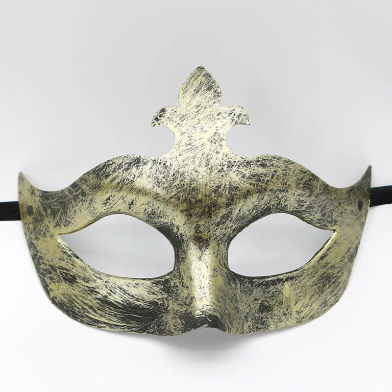 A prezzi accessibili oro romano metà viso oro mascherata costumi di Halloween carnevale plastica maschera antica accessori per feste