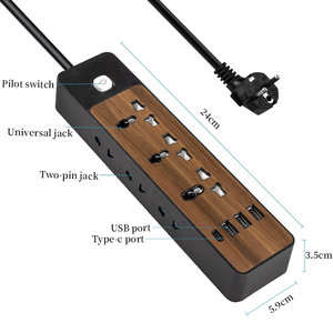 <strong>Multi</strong>-<strong>Socket</strong> Extension Cube Power <strong>Socket</strong> <strong>3</strong> USB Output Ports 2m/3m/5m USB Cable <strong>3</strong>-6 AC Outlets 10A Rated Current Plug Standard - Product Image 2