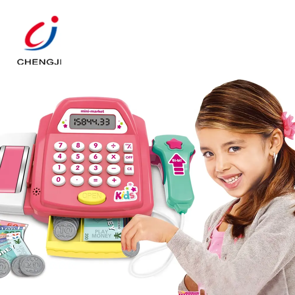 Caja registradora de juguete pretend play kid supermarket cash register toy shop counter toy cash registers for kids