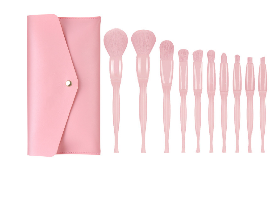 Ensemble de pinceaux de maquillage rose