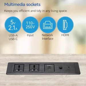 Bảng Điều Khiển Bàn Hội Nghị Đa Phương Tiện Nguồn Điện Để Bàn Đa Phương Tiện Ổ Cắm USB-C Dữ Liệu Nguồn Mô-đun Phích Cắm Tùy Chỉnh - Product Image 4