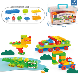 Erken eğitim bulmaca büyük parçacık plastik yapı taşı DIY montaj yapı taşı oyuncak depolama çocuklar için set - Product Image 4