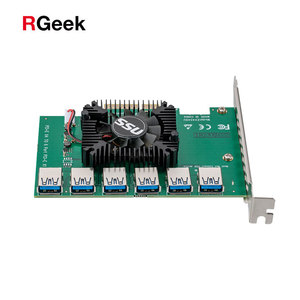 RGeek PCI Express X4 20Gb 1 ila 6 yükseltici kartı PCI-E PCI-E adaptörüne <span class=keywords><strong>PCIE</strong></span> yuvası 4X <span class=keywords><strong>to</strong></span> 16X <span class=keywords><strong>pcie</strong></span> 1 ila 6 <span class=keywords><strong>USB</strong></span> 3.0 yükseltici genişletici