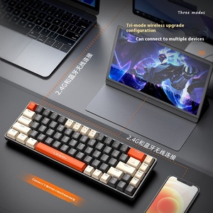 Personalizado 68 Teclas Bluetooth Inalámbrico Tres Modos RGB Efecto de Luz Hot Plug Teclado Mecánico DE LA Computadora PARA LA Oficina del Juego - Product Image 1
