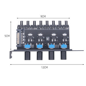 Angitu Sata/IDE Molex Power Supply 12V Laptop PC <strong>PCI</strong> Fan Speed Controller 8 Ports 3Pin/4Pin PWM Fan Speed <strong>Control</strong> Hub - Product Image 5