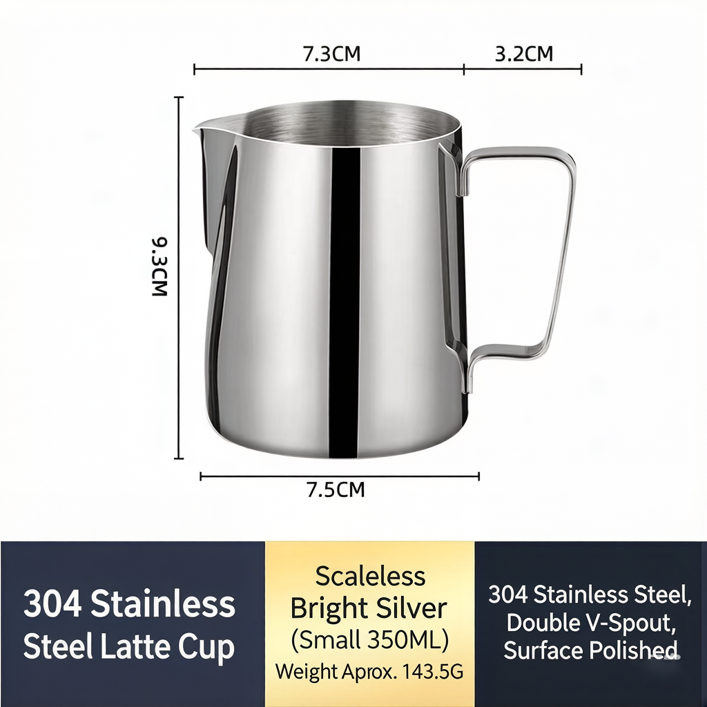 Natural Color-pointed mouth latte art cup-350ml