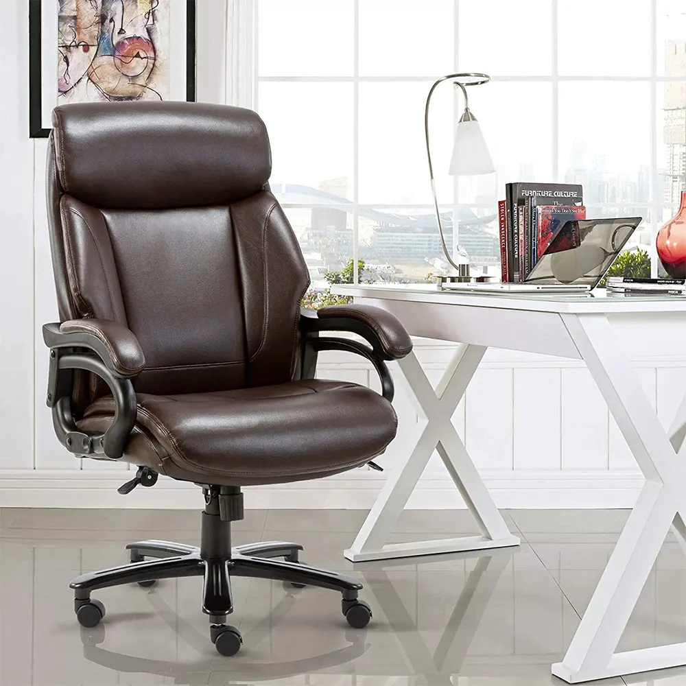 Factory Direct Sale Leather Executive Tan Office Chair Heavy Duty Office Chairs