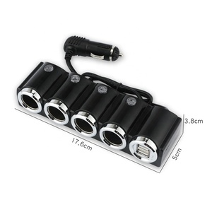 车载开关DC 12V/24V USB 4路多插座汽车点烟器分路器USB电源适配器充电器手机充电器 - Product Image 4