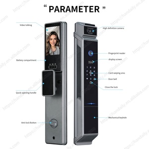 Commercio all'ingrosso Tuya Wifi Smart serratura della porta con tastiera elettronica NFC 3D riconoscimento del volto codice digitale della vena di palma serratura della porta di impronte digitali - Product Image 4