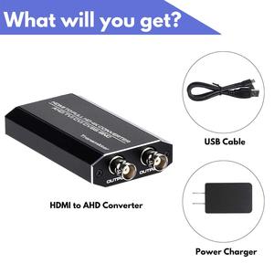 Convertidor HDMI a AHD, 4K60Hz HDMI en AHD Out Converter Soporte Salida de puerto dual para HD CCTV Sistema de cámara de seguridad para el hogar al aire libre