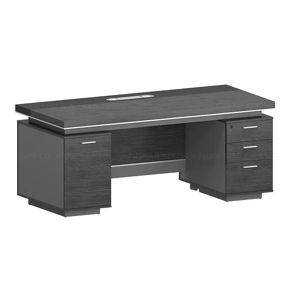 Table de bureau moderne en bois 1.8M pour personnel, bureau d'ordinateur, secrétaire avec tiroir