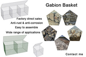 2 X 1 X 1 m Gabion Wire Mesh <strong>Netting</strong> 80 X 100 mm Gabion Basket for Flood Control Project - Product Image 3