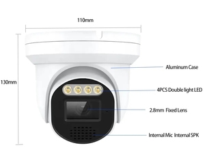 大康新炮塔4MP H265 + 红色蓝光报警人脸检测IP PoE摄像机 - Product Image 4