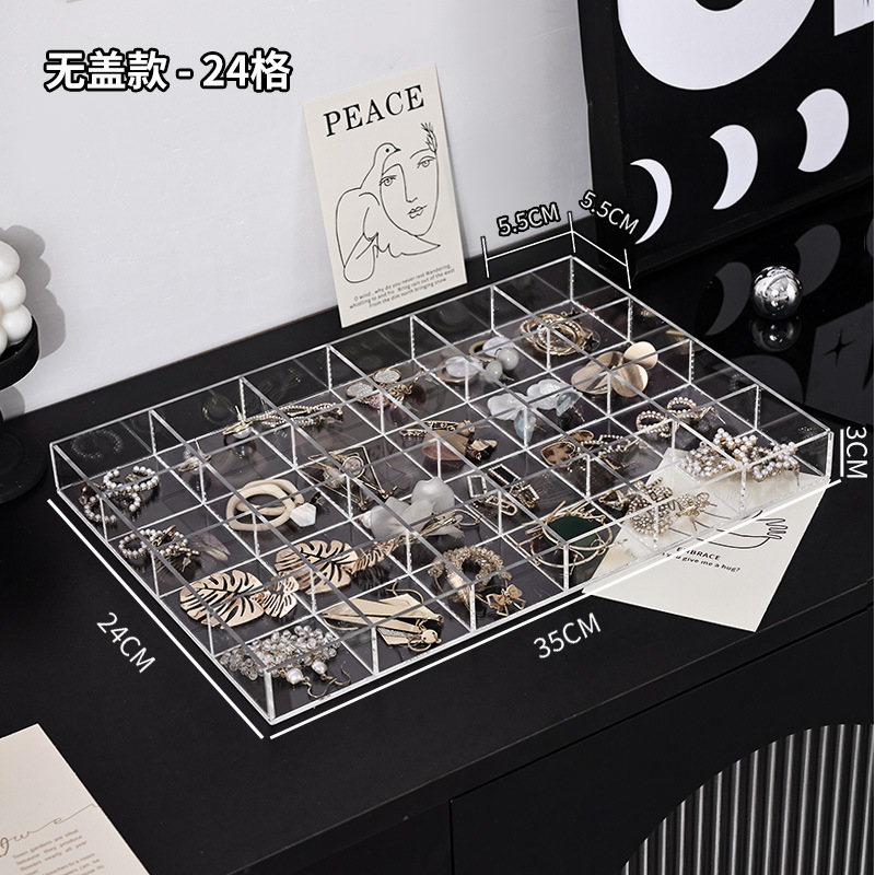 24-compartment transparent tray without lid