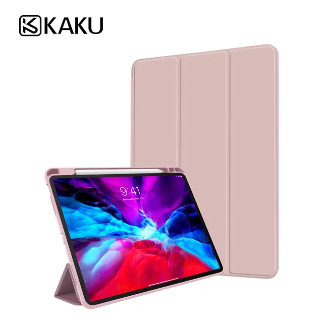 Casing Flip Tahan Air Desain Baru 2021 KAKU Casing Lipat Tiga untuk Ipad 5 6 7 8 9 Casing dengan Tempat Pensil