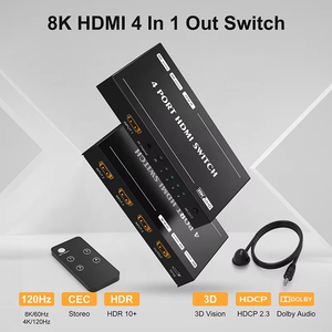 UHD HDR 8K 60Hz 4K 120Hz 3D 4 Port <strong>HDMI</strong> Switch 8K 2.1 <strong>HDMI</strong> 4x1 <strong>HDMI</strong> Switch Switcher 4 in 1 Out <strong>Adapter</strong> With Remote Control - Product Image 2
