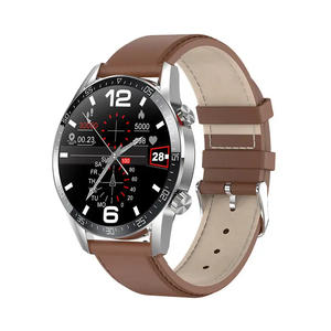 H10 Round <strong>Watch</strong> Heart Rate Blood Pressure NFC Touch Screen Smartwatch Digital Stainless Steel and Leather <strong>Watch</strong> Band