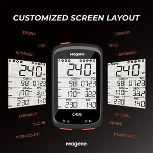 Velocímetro inalámbrico con GPS para bicicleta, odómetro con sincronización de 2,5 pulgadas, Sensor de cadencia Magene, resistente al agua, C406 - Product Image 4
