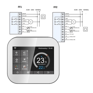 Wifi APP <strong>Control</strong> Programmable <strong>Modbus</strong> <strong>TCP</strong> RS485 Room Digital FCU Modulating Valve 4 Pipe Thermostat - Product Image 1