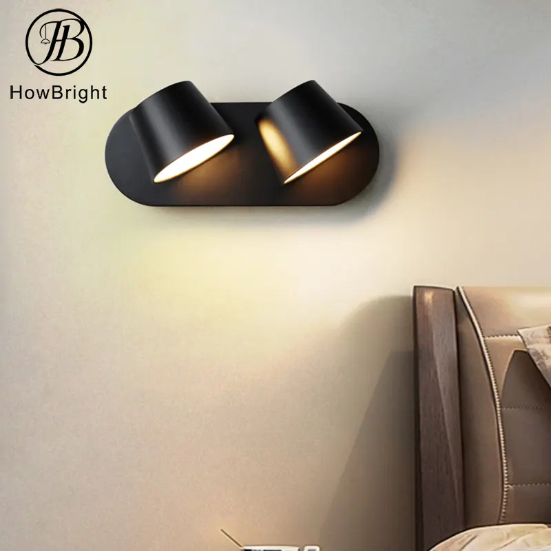 Moderne Single Light Wandlampen Indoor Bed Verstelbare Muurbevestiging 1/2/3 Heads Hoeklamp Zwart Wit Leeslampjes