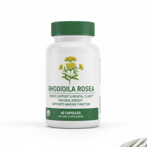 Rhodiola Rosea Capsules - Voor volwassenen - OEM/ODM Private Label - Adaptogene stressverlichtende energieboost supplement - 60 capsules/fles - 2 - Product Image 1