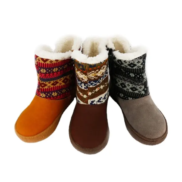 Atacado Inverno Botas Meninas Várias Cores com Pele Forrado Para Crianças Botas Calçados Infantis