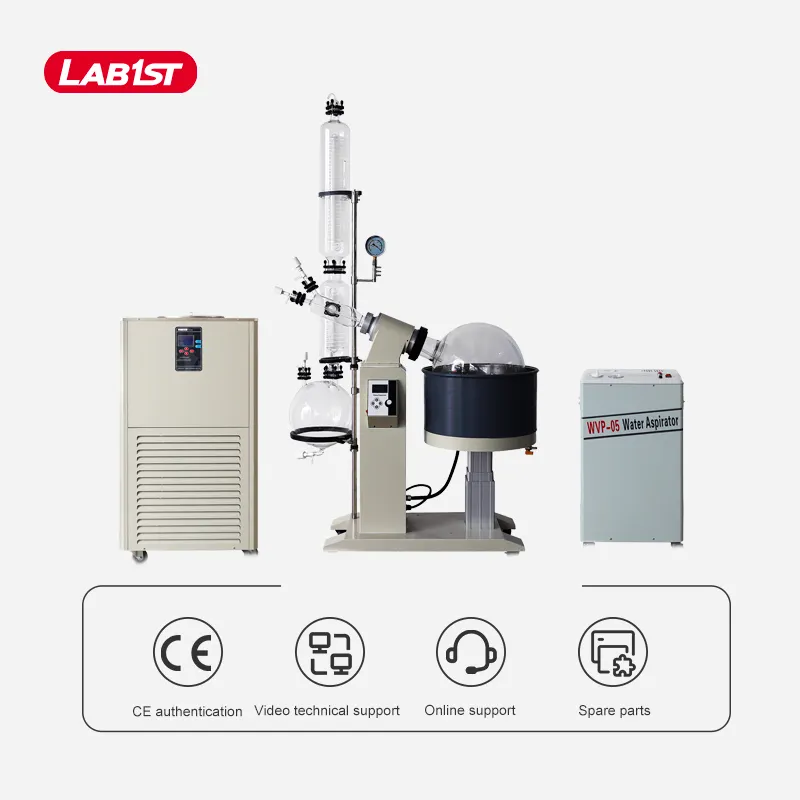 높은 진공 나물 정유 증기 증류기 유리제 Rotovap 회전하는 증발기 가격
