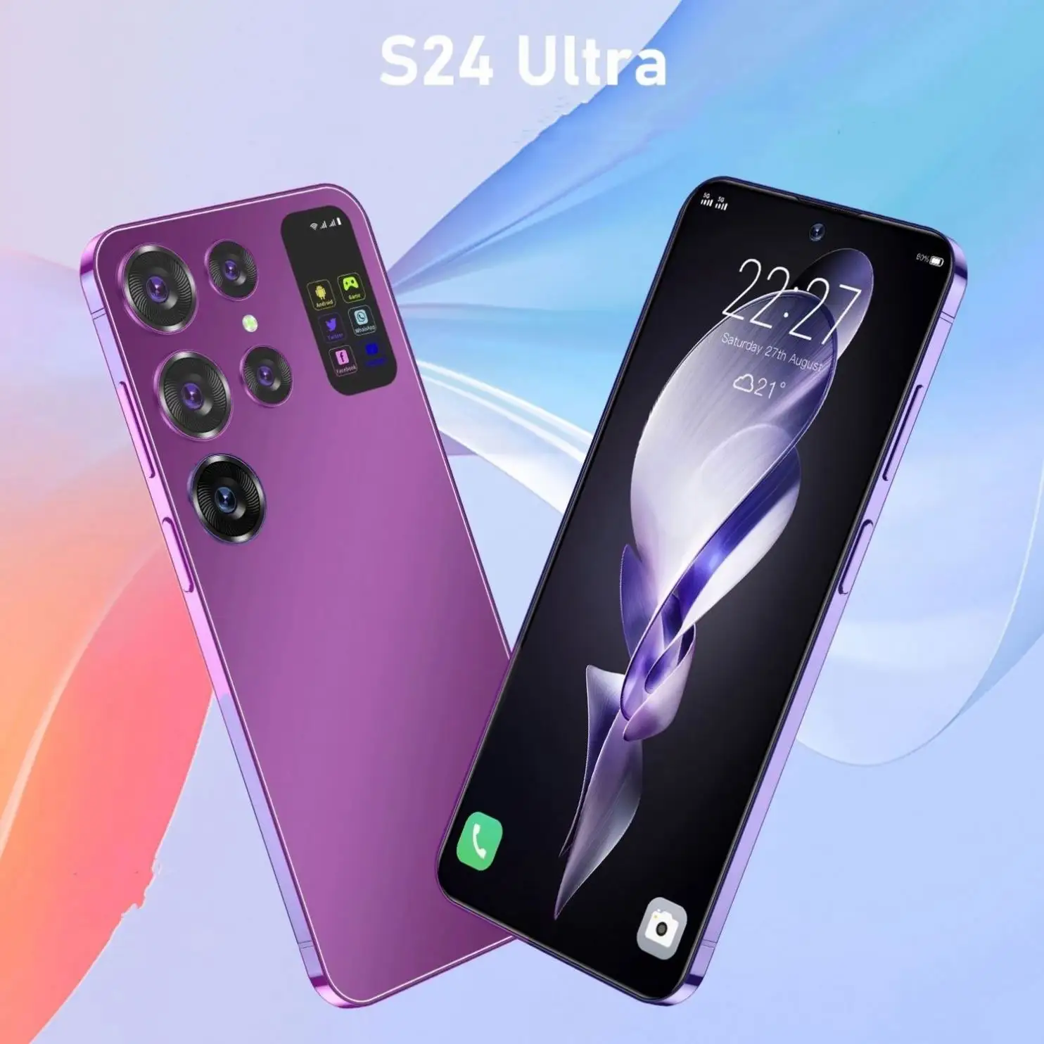 TAYA oem S24 Ultra AI мобильный телефон 2024 Новая мода беспроводной зарядки сотовый телефон со стилусом подарить чехол для телефона и беспроводное зарядное устройство