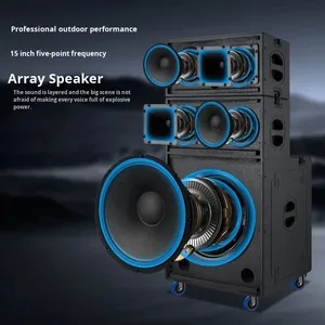 Fonte di fabbrica 500W ad alta potenza 15 pollici Multi-funzionale batteria Mobile esterna palco quadrato linea linea <span class=keywords><strong>Array</strong></span> altoparlante RGB - Product Image 2