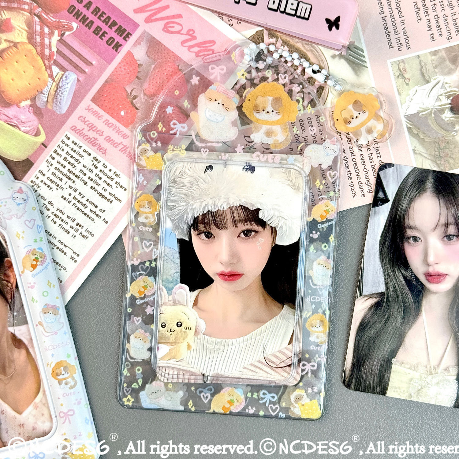 Transparent good night kitten card set