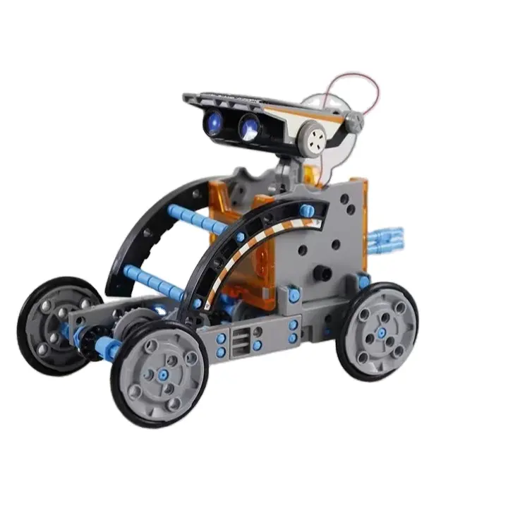 Stem mainan Robot tenaga surya pendidikan 12-in-1, Kit percobaan sains bangunan Diy 190 buah untuk Robot mainan edukasi anak-anak