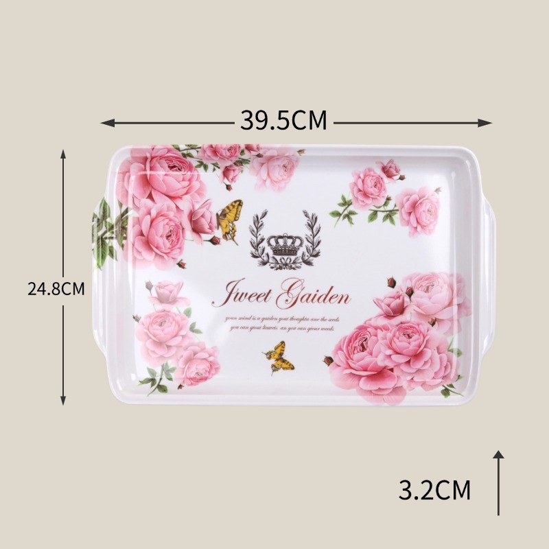 Crown Rose - Large Melamine Tray 39.5*24.8cm