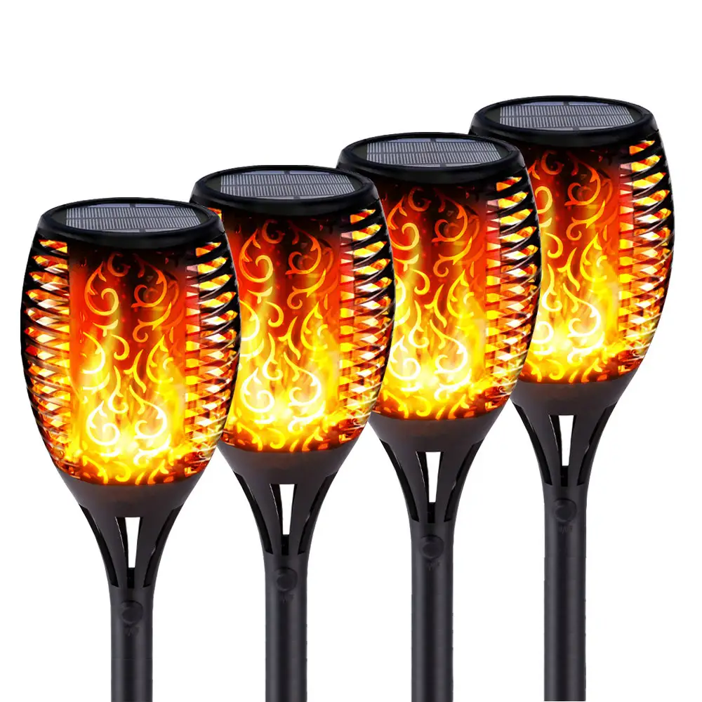 OEM IP65 wasserdicht flackern tanzende Feuerflamme Taschenlampe Outdoor Led Solar-Spark-Flamme Garten Nachtlicht für den Garten