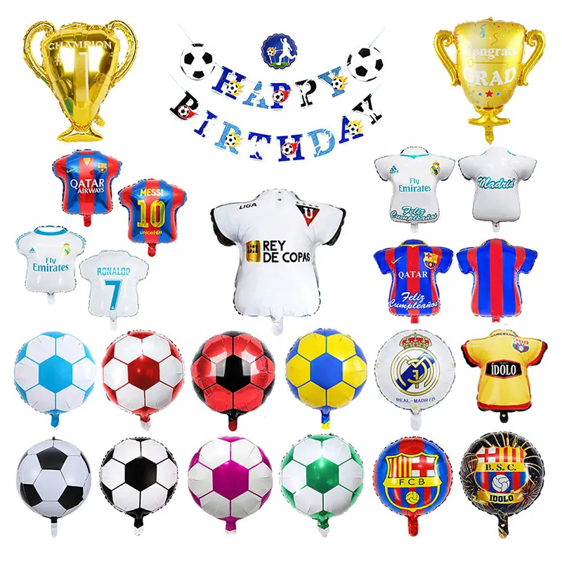 Copa del mundo personalizado fútbol temático 4D tridimensional fiesta de cumpleaños bar decoración bandera tirando globo de película de aluminio