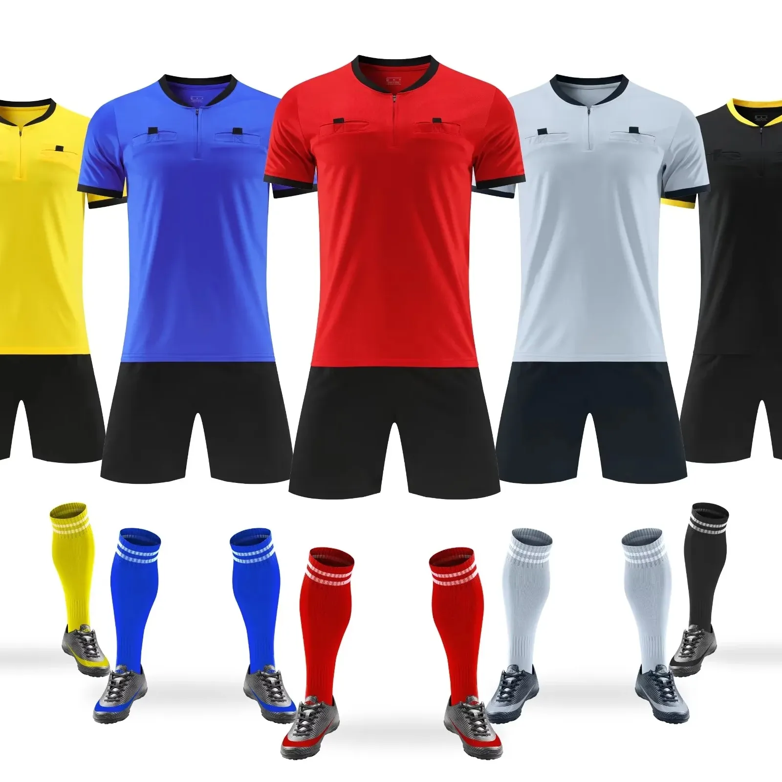 Conjunto de árbitro de fútbol para adultos, uniforme de árbitro de fútbol profesional transpirable, novedad de 22 23