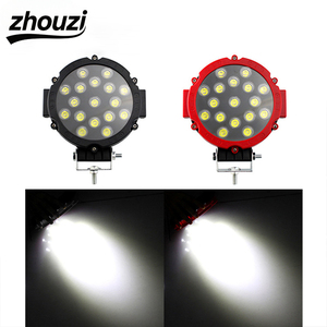 7-inch yuvarlak İş işık LED Off-road kamyonlar için spot SUV ön sis işık yüksek güç kırmızı ve siyah kabuk araba harici işık - Product Image 2