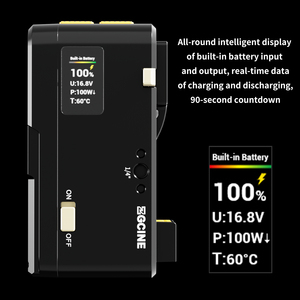 ZGCINE VM-HS1 Hot Swap 50WH Built-in Battery V Mount Battery Plate with PD <strong>Input</strong> and <strong>Output</strong> for Film - Product Image 3