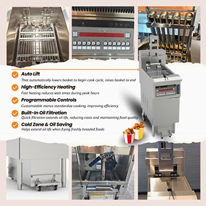 Limited Offer <strong>Hadrons</strong> Cold Zone Cooking Oil Filter Machine Deep Fryer Simple Operation Automatic Gas Lift Fryer With Low Price - Product Image 5