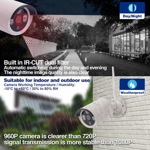 1080P 4CH 8CH Wasserdicht IP66 12,5 "LCD-Monitor 2MP Home Security Nachtsicht-CCTV-IP-Kamerasystem Drahtloses NVR-Kit für den Außenbereich - Product Image 4