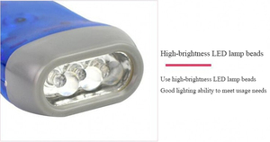 Hand Pressing Flashlight 3 <strong>LED</strong> Dynamo Crank Power <strong>wind</strong> <strong>up</strong> flashlight Torch Camping Light - Product Image 5