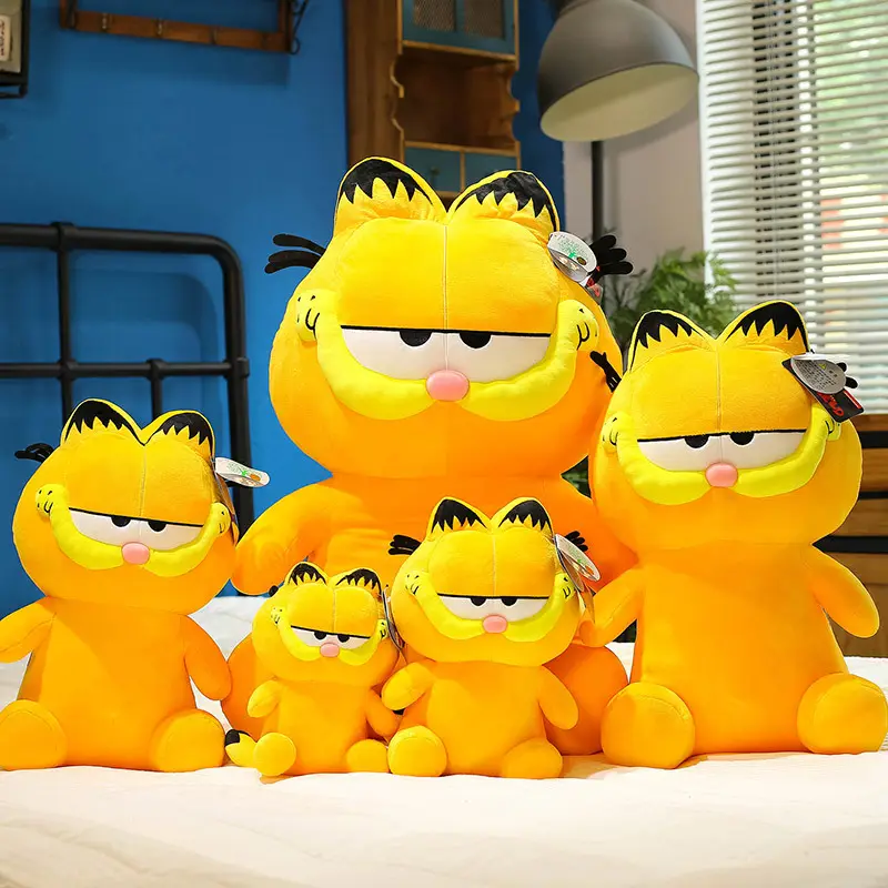New Hot Garfield Angry Cat Soft Plush Toy Cartoon Sitting and Standing Garfield Cat Stuffed Animals