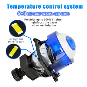 Deluxe Version <strong>O</strong>-sram Chip Double <strong>Light</strong> Source 70W 5800K 3.0 Inch Bi LED Projector Lens H4 H7 9005 for Car Headlight - Product Image 5
