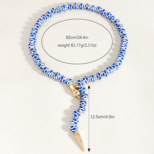 Kalung Kancing Ular Bambu Berhias Manik-Manik Paduan Logam Buatan Tangan Baru, Kalung Liontin Multi Gaya Berlapis Emas, Perhiasan Wanita - Product Image 5