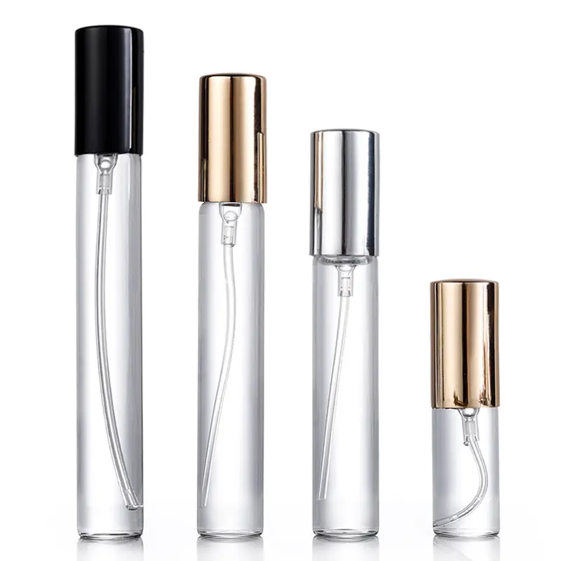 Frasco de vidro para perfume, frasco pequeno personalizado recarregável, 3ml, 5ml, 8ml, 10ml, redondo e vazio, de luxo, para amostra de óleo e perfume