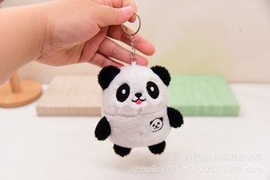 12CM simpatico Panda peluche cartone animato ciondolo morbido farcito portachiavi zaino borsa auto portachiavi decorazione regalo per bambini