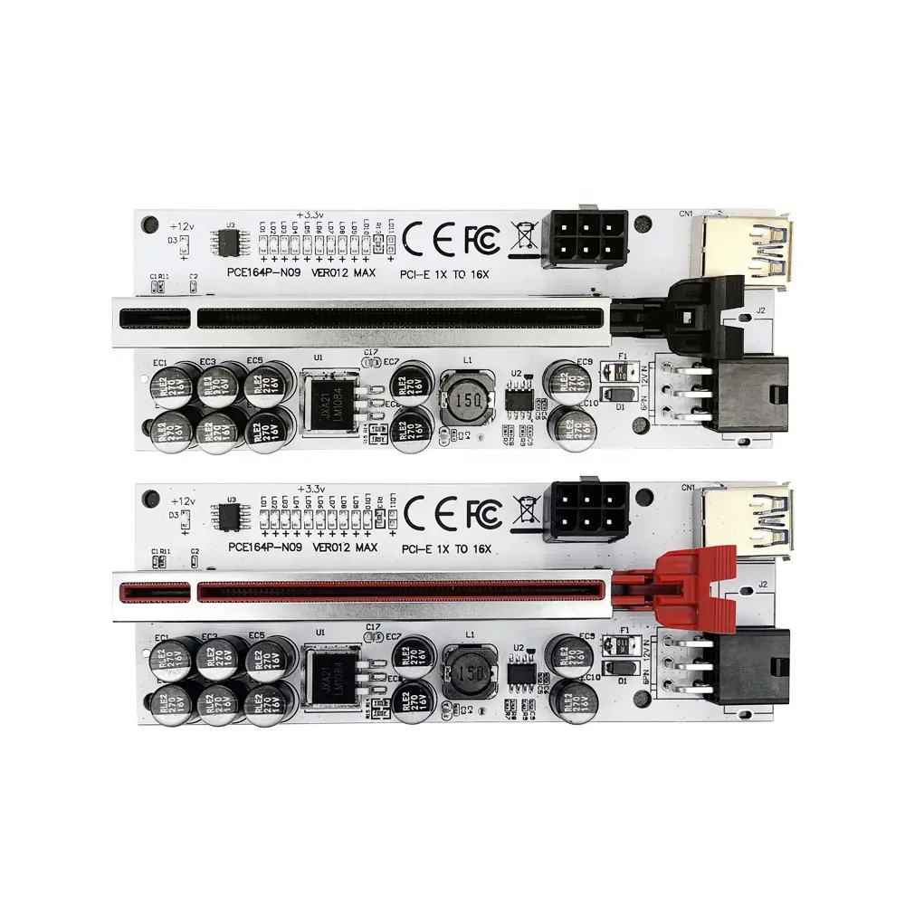 تعزيز جديد بكيي الناهض بطاقة 012 ver011 VER011 برو PCI-E PCI E بطاقة Express GPU 1X إلى X16 6pin كابل محول الناهض بطاقة الفيديو