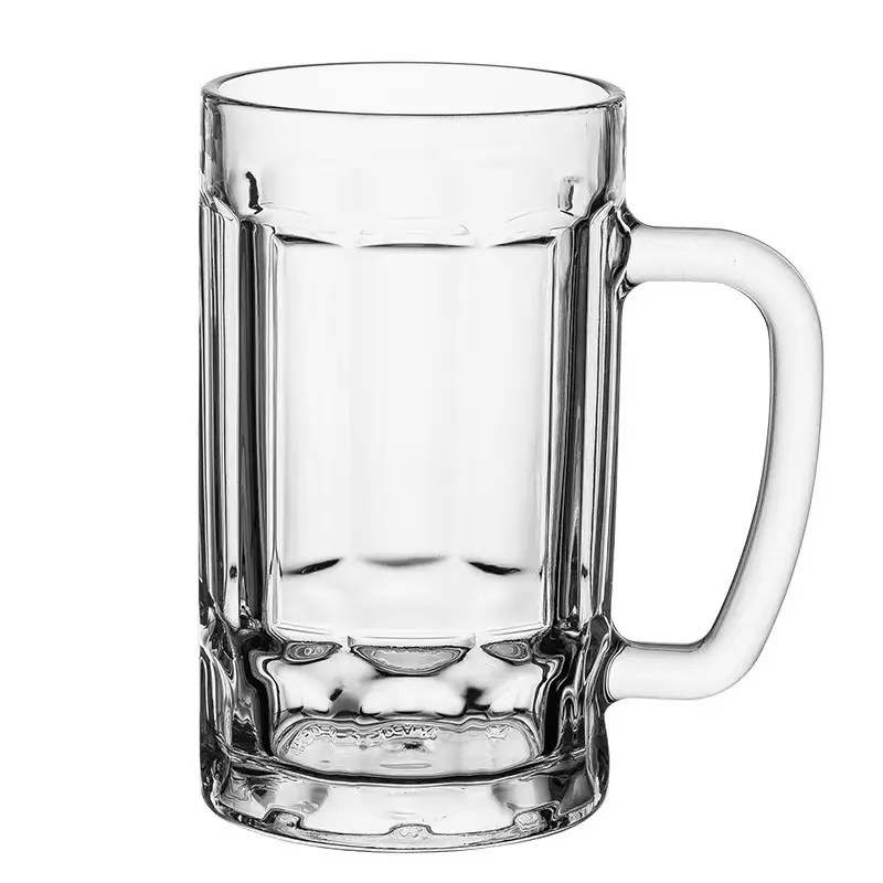 मोटी तली वाली भारी बियर ग्लास वाइन ग्लास पारदर्शी ग्लास ड्रिंक कप हैंडल के साथ कोक कप 400 मि.ली