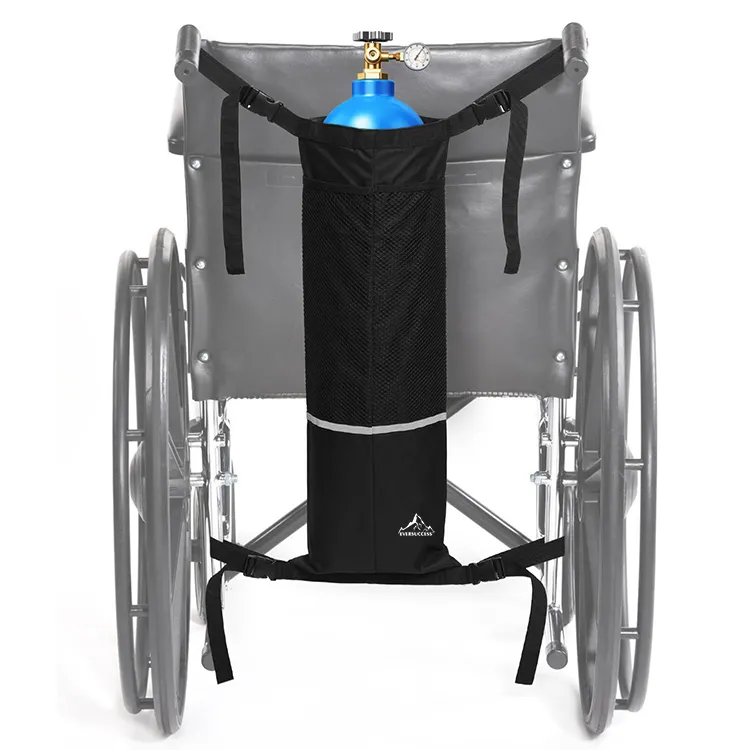 Venta al por mayor, soporte para tanque, bolsas de oxígeno para sillas de ruedas, bolsa de transporte, portador de cilindro, bolsa de cilindro de oxígeno portátil médico
